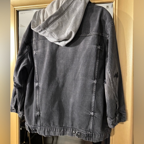 Free People Oversized Hooded Denim Jacket - Picture 13 of 14